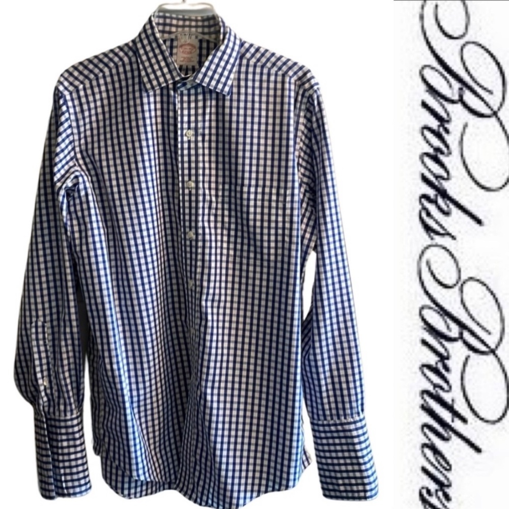 SALE Brooks Brothers Traditional Fit Non Iron Shirt Size 15 1/2 - 34